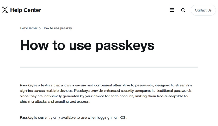 龙游苹果维修店铺分享iOS用户如何通过通行密钥(Passkey)登录 