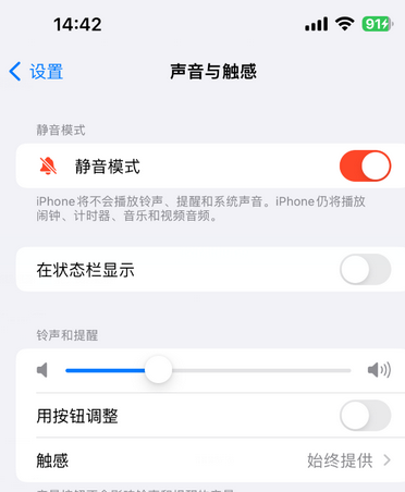 龙游苹果15Pro维修网点分享iPhone15Pro系列机型中隐藏静音图标 